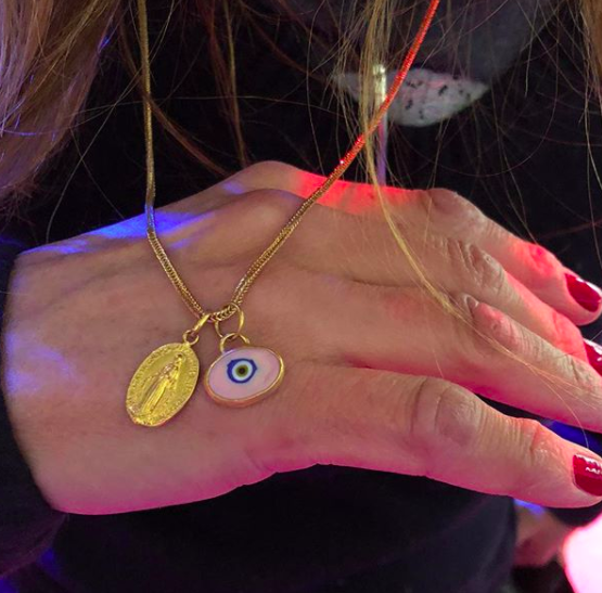 Gold Plated Evil Eye And Hamsa Charm Necklace